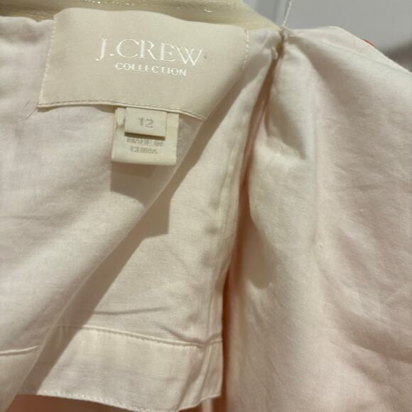 JCrew Collection Orange Paisley Silk and Linen Size 12 Strapless Dress EUC - Picture 4 of 7